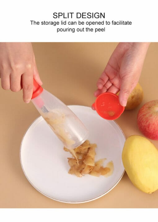 peeler with catcher tube emptying potato peels