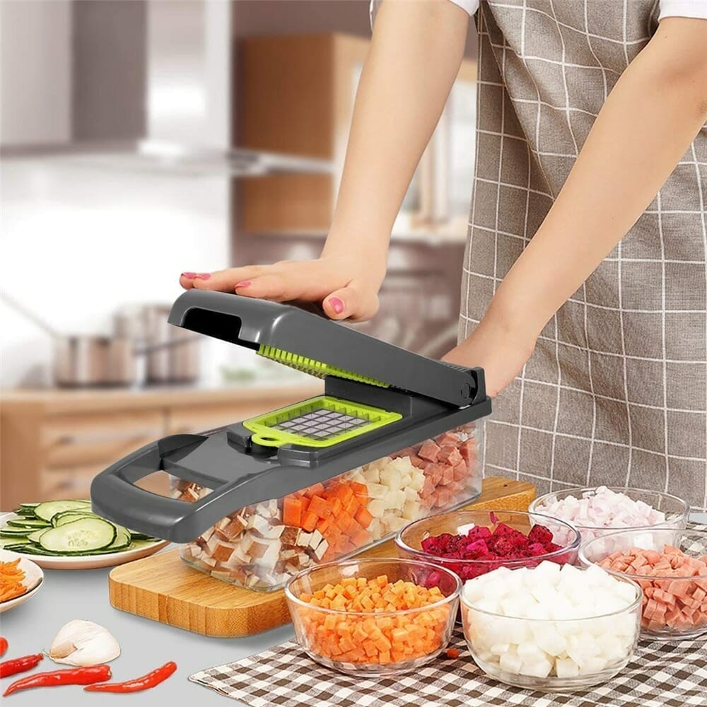 12-in-1-Multifunctional Slicer Dicer Chopper For Vegetables & Fruit 12-in-1-Multifunctional Slicer Dicer Chopper For Vegetables & Fruit