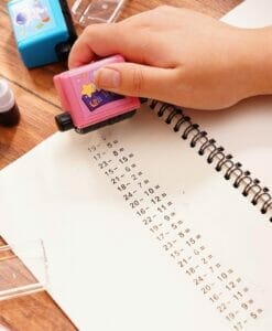 Maths Rolling Stamp Numbers Multiplication Division Addition - pink demo